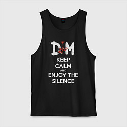 Майка мужская хлопок DM keep calm and enjoy the silence, цвет: черный