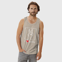 Майка мужская хлопок I love bunny, цвет: миндальный — фото 2