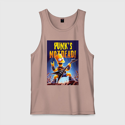 Мужская майка Bart Simpson - punks not dead / Пыльно-розовый – фото 1