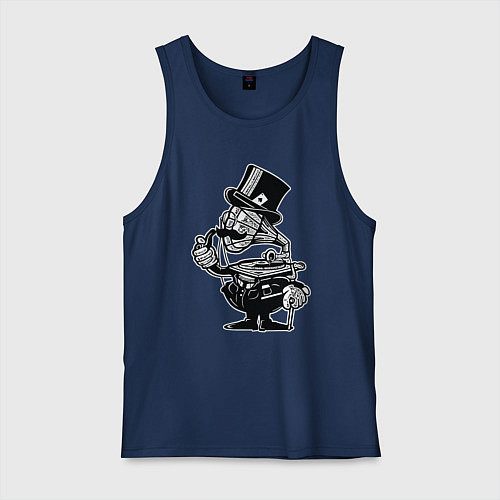 Мужская майка Человек граммофон / Тёмно-синий – фото 1