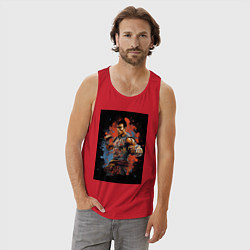 Майка мужская хлопок Тайский боец, цвет: красный — фото 2