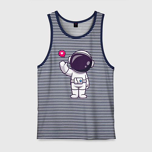 Мужская майка Hello spaceman / Синяя тельняшка – фото 1