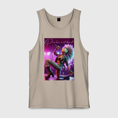 Мужская майка Барби поёт панк-рок / Миндальный – фото 1