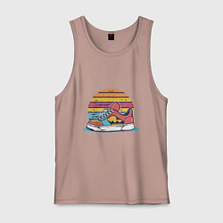 Майка мужская хлопок Яркие кеды, цвет: пыльно-розовый