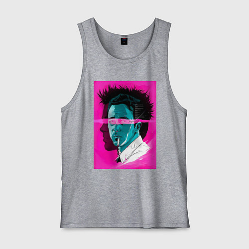 Мужская майка Fight club pink poster / Меланж – фото 1