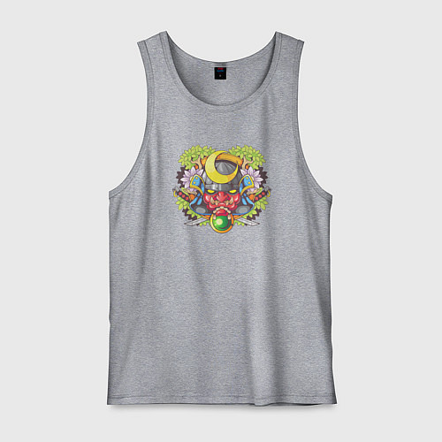 Мужская майка Средневековый японский самурай / Меланж – фото 1