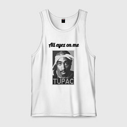 Майка мужская хлопок 2pac Art All eayz on me, цвет: белый