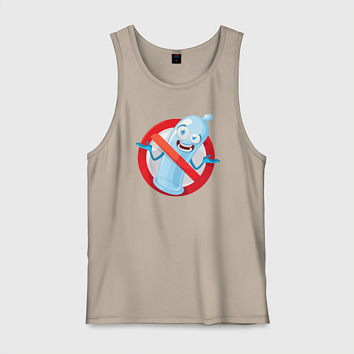 Мужская майка Презерватив под запретным знаком / Миндальный – фото 1