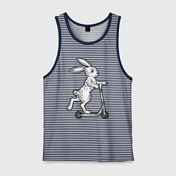 Мужская майка Зайчик с самокатом