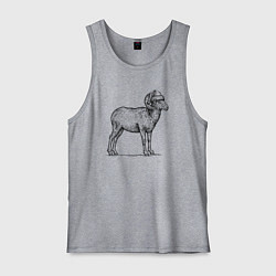 Майка мужская хлопок Барашек в новогодней шапке, цвет: меланж