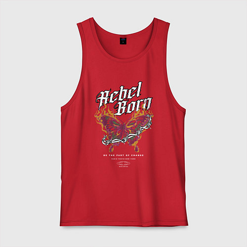 Мужская майка Рожденный мятежником / Красный – фото 1