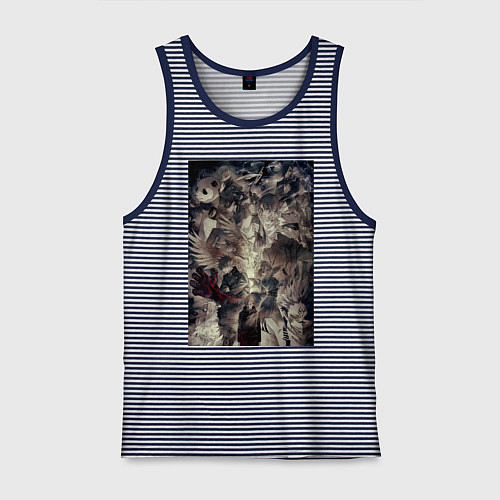 Мужская майка Магическая битва Мэгуми Фусигуро Сукуна / Синяя тельняшка – фото 1