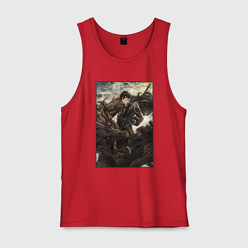 Мужская майка Чжун Ли - дракон / Красный – фото 1