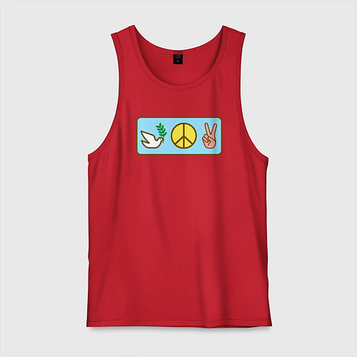 Мужская майка Голубь и мир / Красный – фото 1