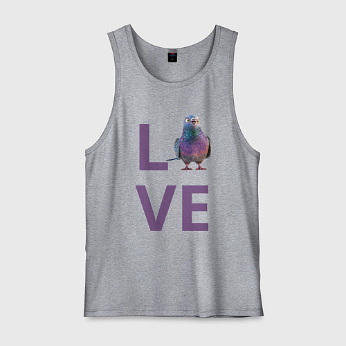 Мужская майка Любовь к голубям / Меланж – фото 1