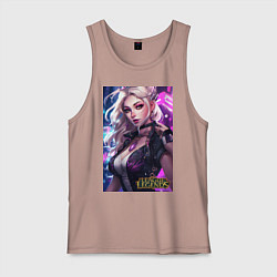 Майка мужская хлопок League of Legends Kaisa Kda, цвет: пыльно-розовый