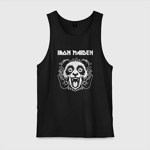 Мужская майка Iron Maiden rock panda / Черный – фото 1