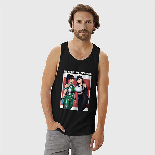 Мужская майка Тифа и Ева girls fantasy / Черный – фото 3