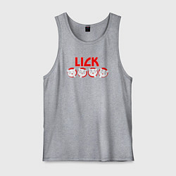 Майка мужская хлопок Kiss lick, цвет: меланж