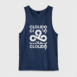 Майка мужская хлопок Cloud9 - in logo, цвет: тёмно-синий