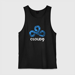 Майка мужская хлопок Cloud9 - blue cloud logo, цвет: черный