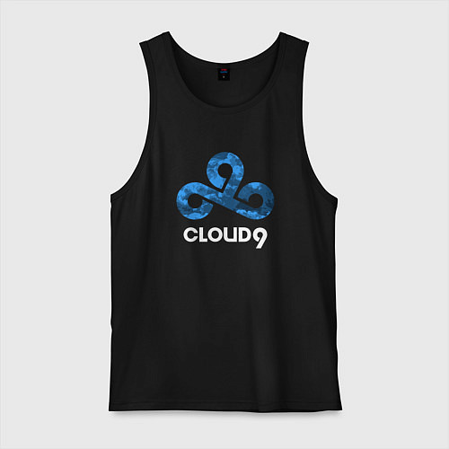 Мужская майка Cloud9 - blue cloud logo / Черный – фото 1