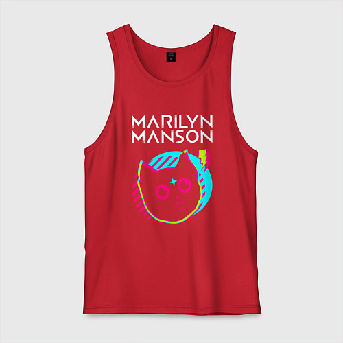 Мужская майка Marilyn Manson rock star cat / Красный – фото 1