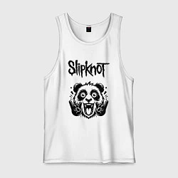 Майка мужская хлопок Slipknot - rock panda, цвет: белый