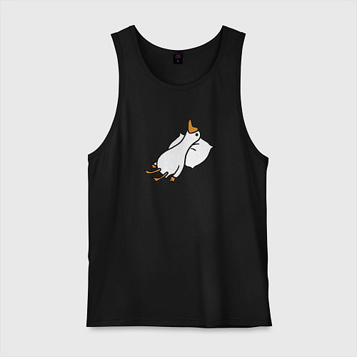 Мужская майка Гусь пожалуй поваляюсь / Черный – фото 1