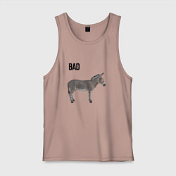 Майка мужская хлопок Bad ass плохой дикий осел, цвет: пыльно-розовый