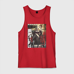 Майка мужская хлопок Пираты Чёрной лагуны Балалайка, цвет: красный