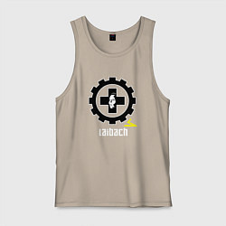 Майка мужская хлопок Laibach - A face, цвет: миндальный