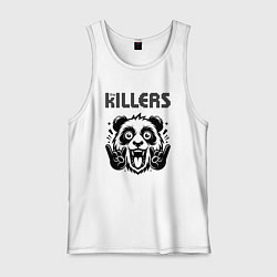 Майка мужская хлопок The Killers - rock panda, цвет: белый