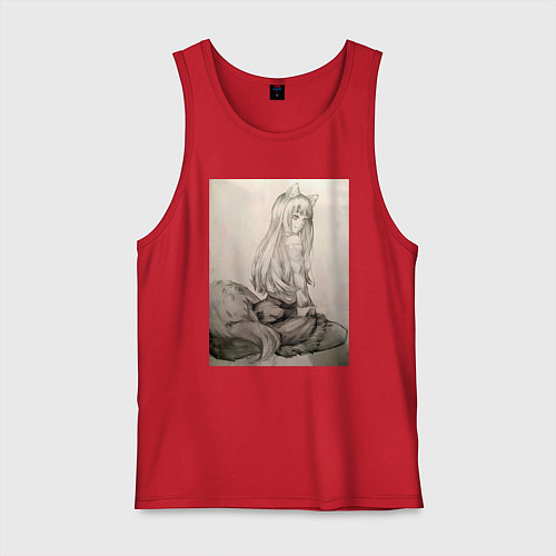 Мужская майка Мудрая волчица Холо / Красный – фото 1