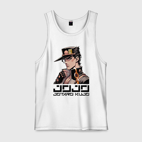 Мужская майка Jotaro Kujo - Jojo ai art / Белый – фото 1