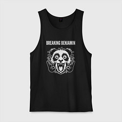 Майка мужская хлопок Breaking Benjamin rock panda, цвет: черный