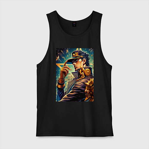 Мужская майка Джотаро Куджо - fantasy ai art / Черный – фото 1