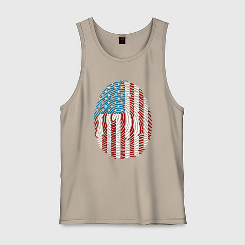 Мужская майка Отпечаток США / Миндальный – фото 1