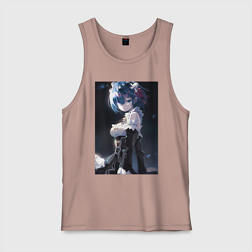 Мужская майка Жизнь с нуля в альтернативном мире Рем / Пыльно-розовый – фото 1