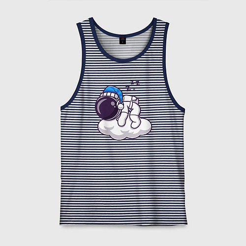 Мужская майка Сон на облаке / Синяя тельняшка – фото 1