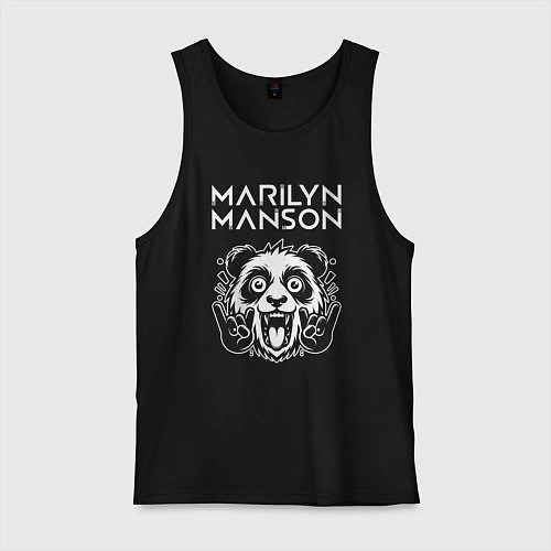 Мужская майка Marilyn Manson rock panda / Черный – фото 1