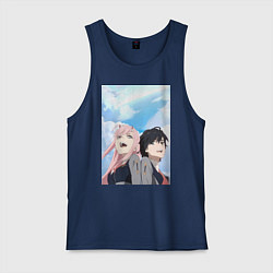 Майка мужская хлопок Милый во Франксе Хиро, цвет: тёмно-синий