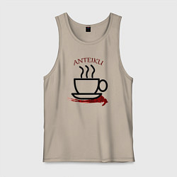 Майка мужская хлопок Токийский гуль антейку кофе, цвет: миндальный