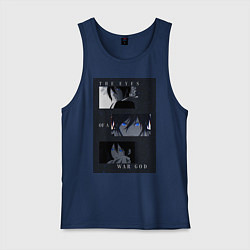 Майка мужская хлопок Глаза бога войны, цвет: тёмно-синий