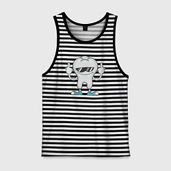 Майка мужская хлопок Привет от зуба, цвет: черная тельняшка