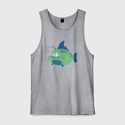 Майка мужская хлопок Рыбка удильщик, цвет: меланж