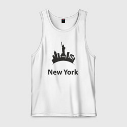 Майка мужская хлопок New York mood, цвет: белый