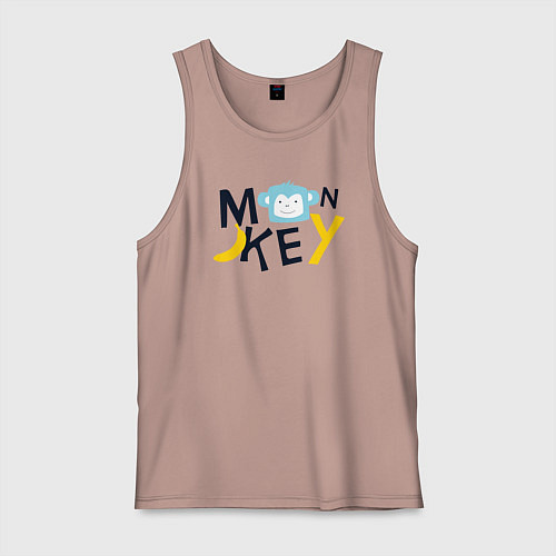 Мужская майка Banana monkey / Пыльно-розовый – фото 1