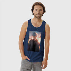 Майка мужская хлопок Тэцуя Куроко, цвет: тёмно-синий — фото 2