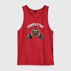 Майка мужская хлопок Powerlifting gym, цвет: красный